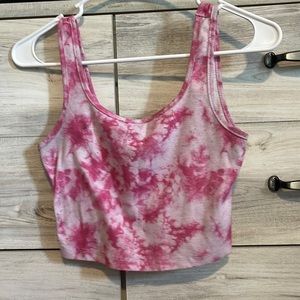 pink and black tye dye tank top